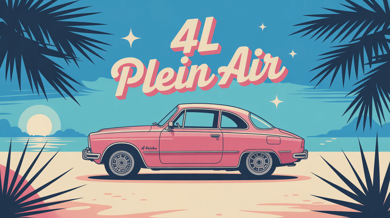 Illustration 4l plein air décapotable en bord de mer