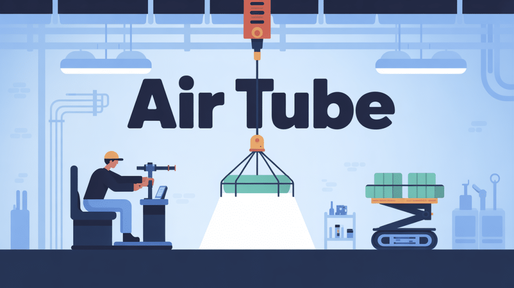 Illustration air tube poste ergonomique manipulation charge