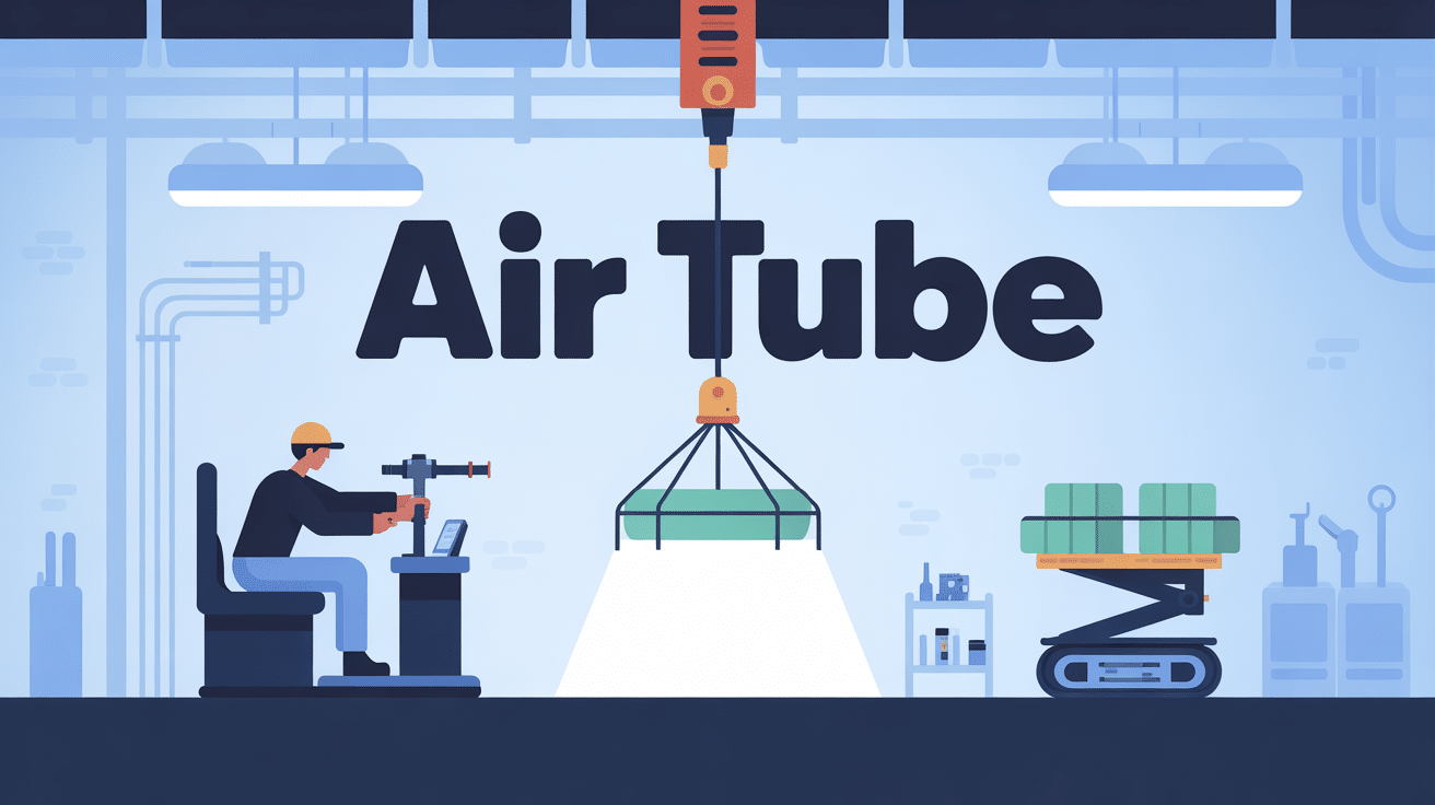 Illustration air tube poste ergonomique manipulation charge