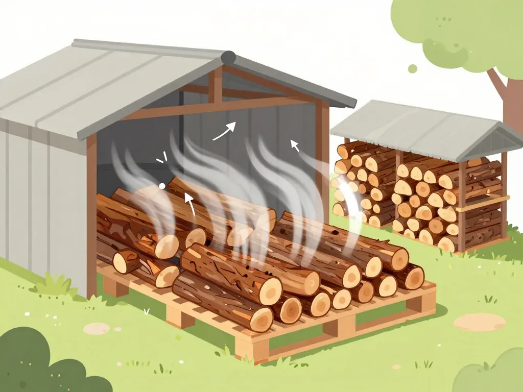 albizia bois de chauffage stockage séchage ventilé