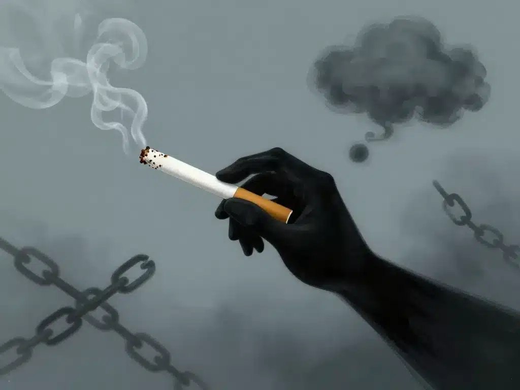 illustration santé blacks smokes addiction danger