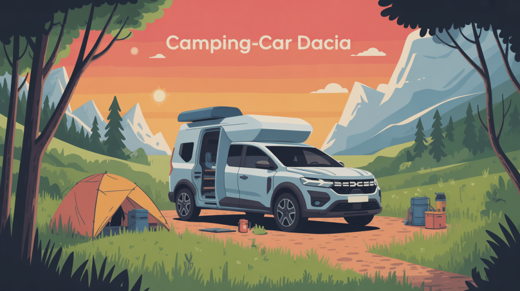 camping-car dacia prix en environnement naturel, concept voyage familial