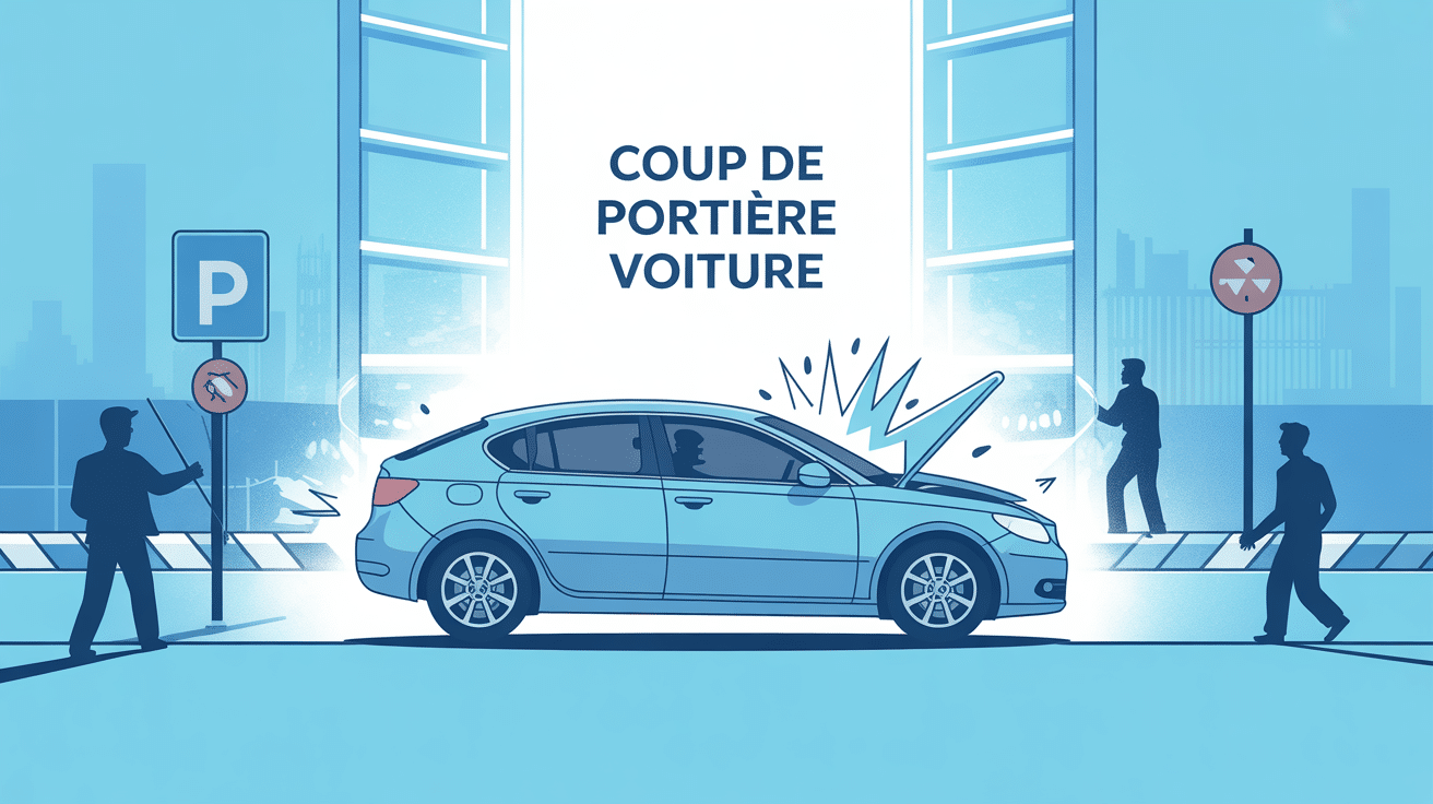 illustration coup de portiere voiture parking