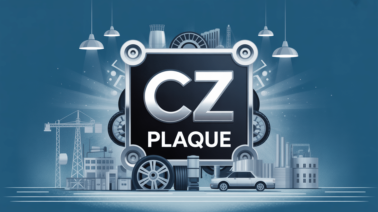 Illustration cz plaque pour usages industriels et automobiles