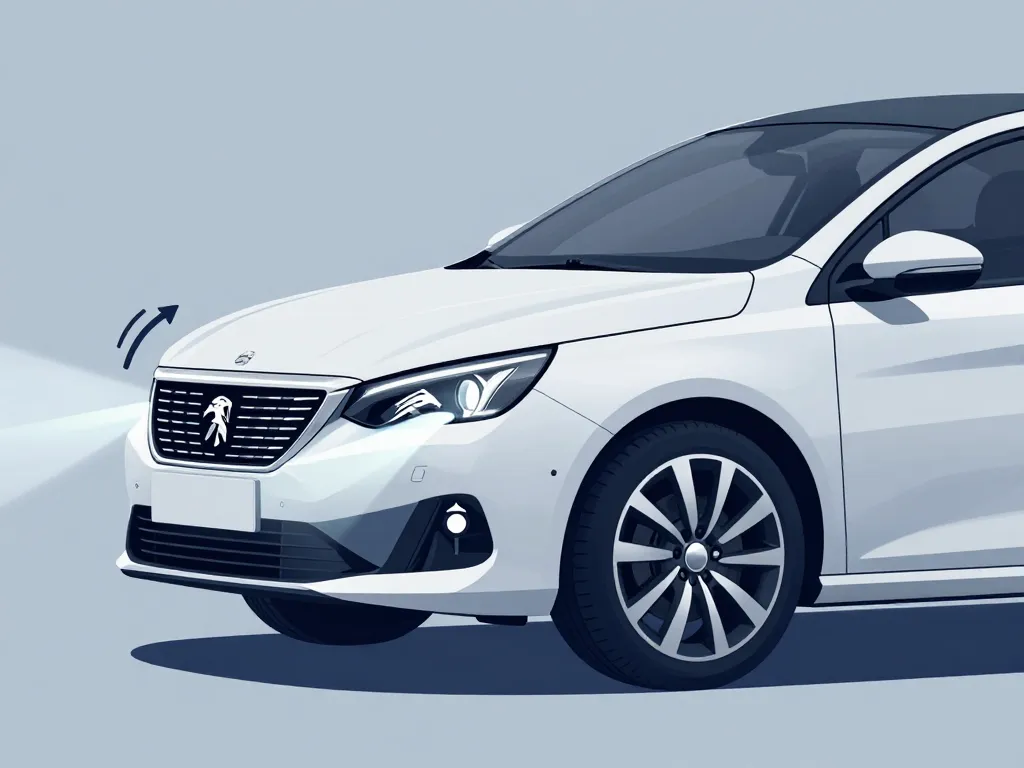 schéma défaut réglage automatique des projecteurs 308 capteurs Peugeot