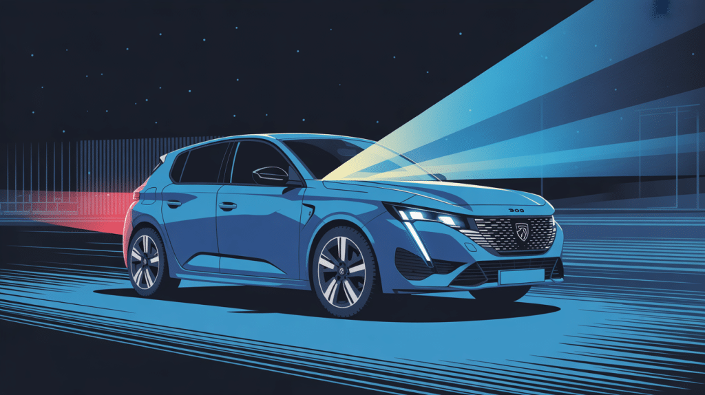 defaut réglage automatique des projecteurs 308 sur Peugeot 308 de nuit