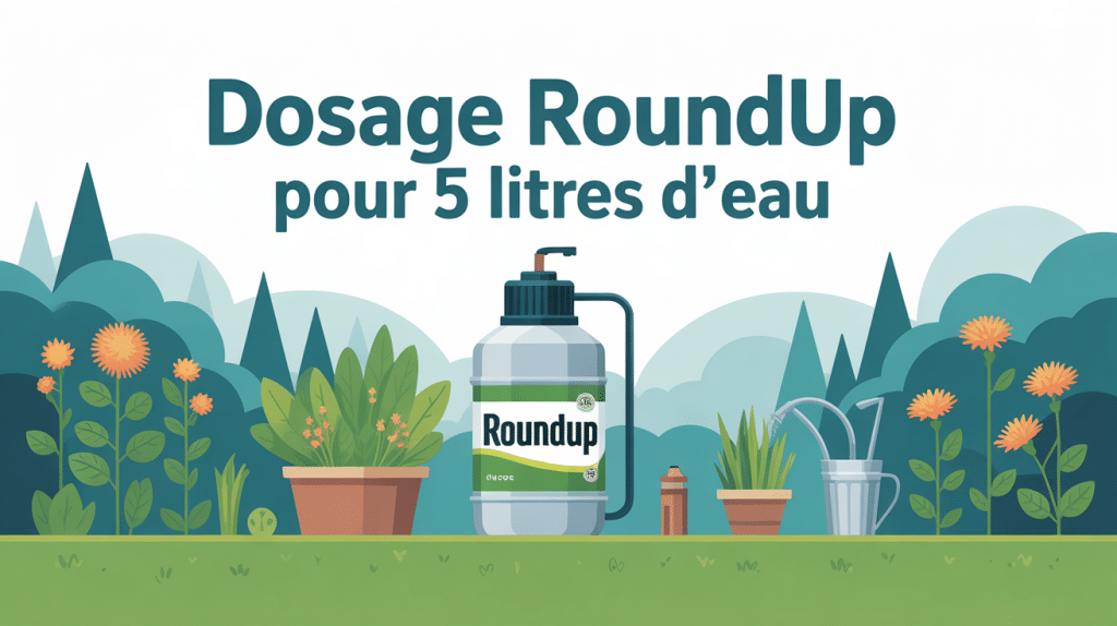 Dosage Roundup pour 5 litres d'eau pulvérisateur sécurité jardin