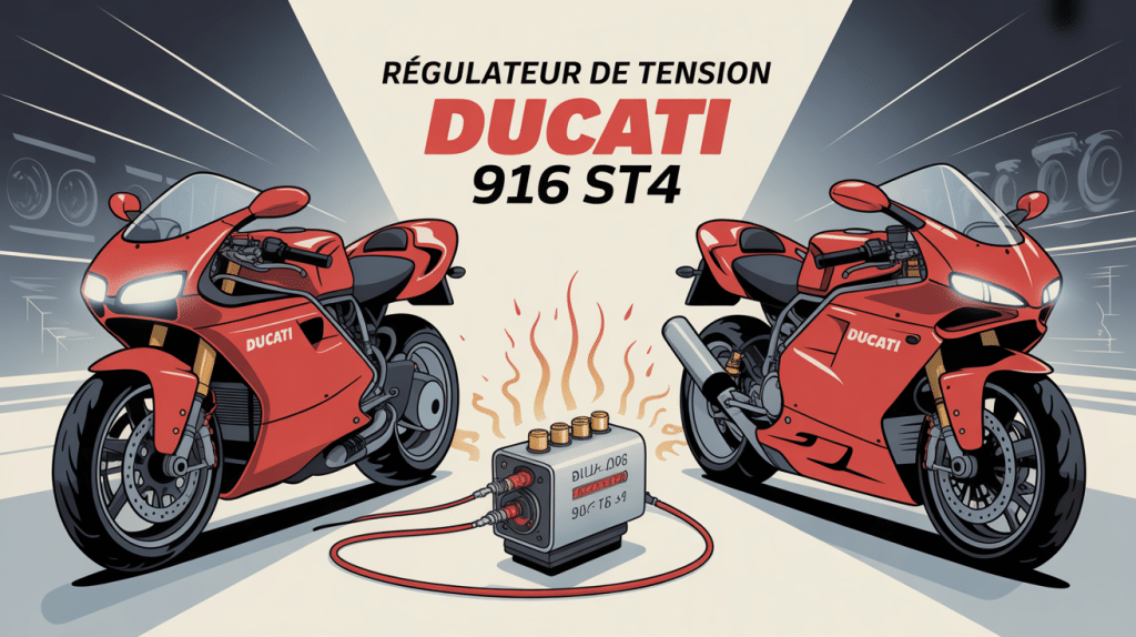 emplacement regulateur de tension ducati 916 st4 de 2000 vue stylisée
