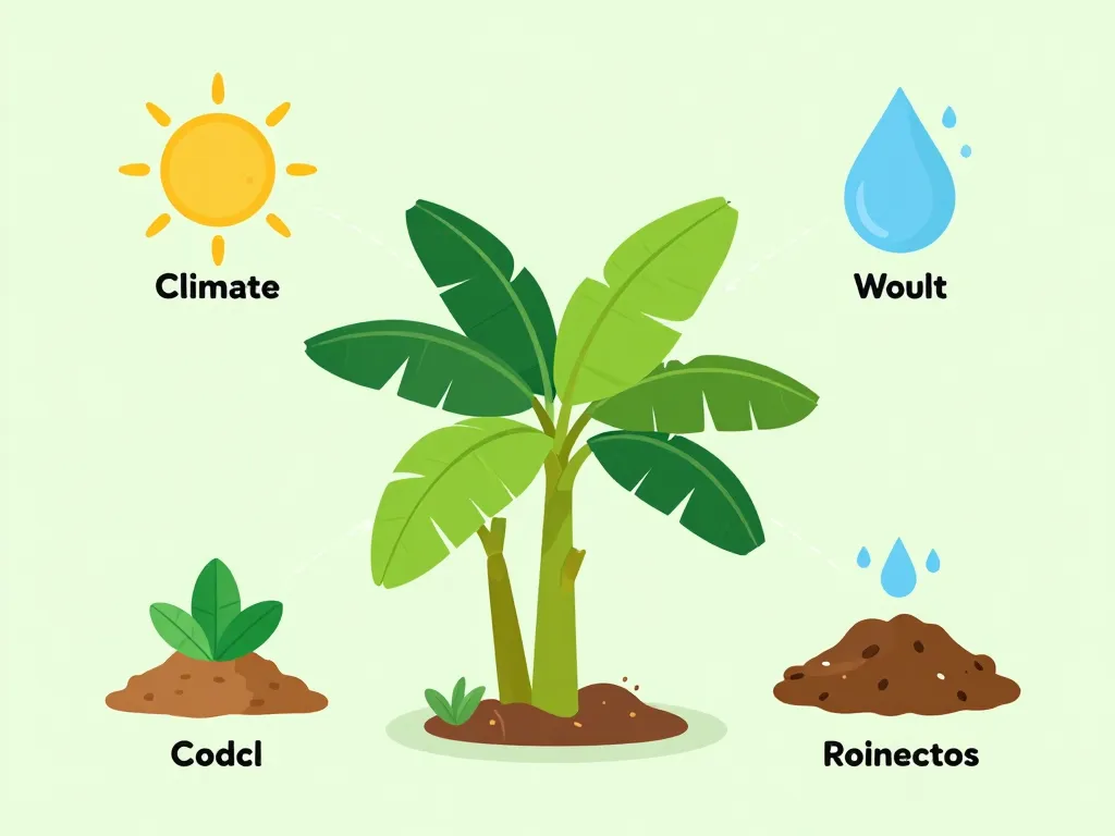 facteurs durée de vie d'un bananier jardin concept diagramme