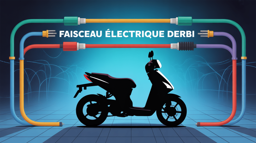 illustration faisceau electrique derbi stylisé moto