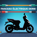 illustration faisceau electrique derbi stylisé moto