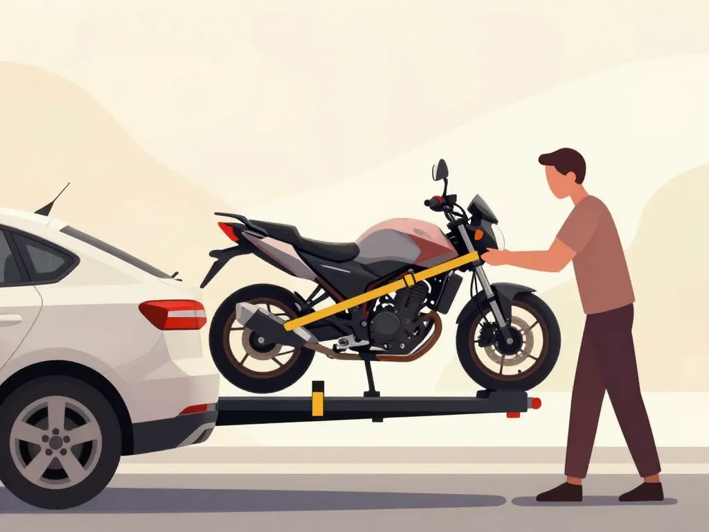 chargement sécurisé porte moto attelage voiture