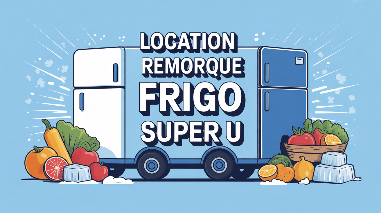 illustration colorée remorque frigo super u produits frais surgelés