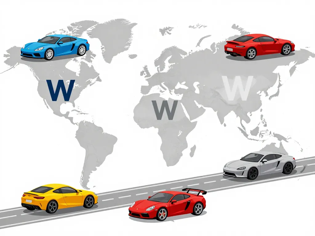 Illustration globale marques de voiture en w