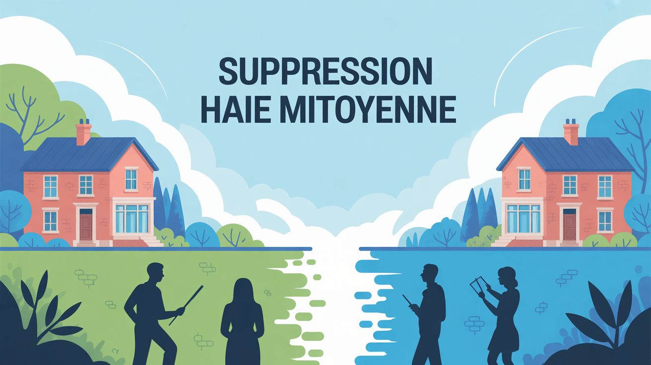 mon voisin a enlevé la haie mitoyenne illustration vectorielle conflit voisinage