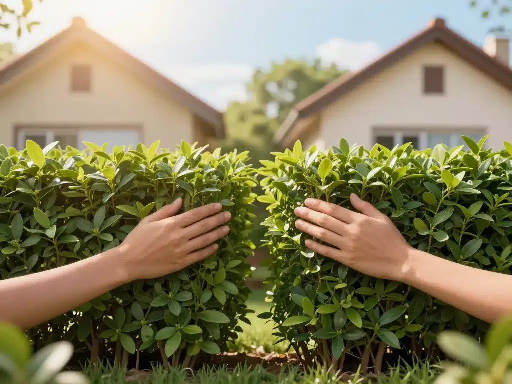 mon voisin a enlevé la haie mitoyenne haie replantée et harmonie