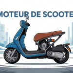 illustration moteur scooter stylisé coupé