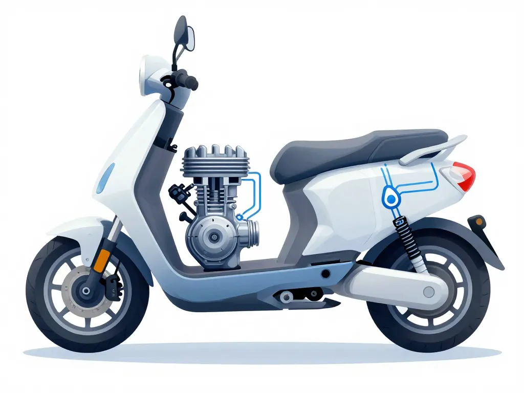 schéma mécanique moteur scooter vue coupe