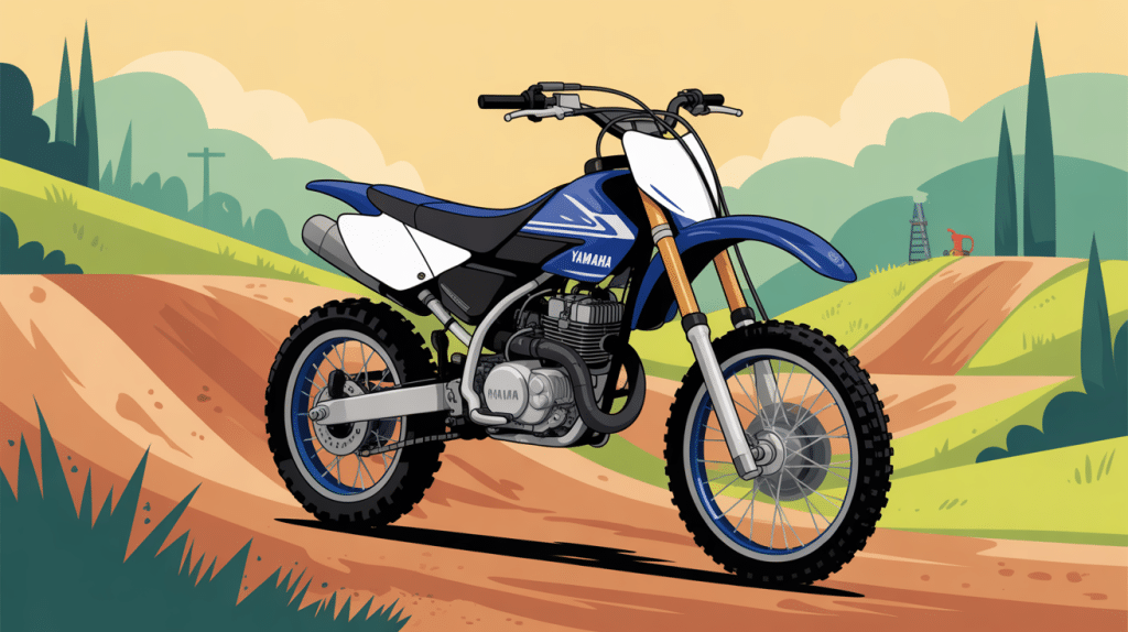 Yamaha 125 yz 2011 sur fond motocross vectoriel