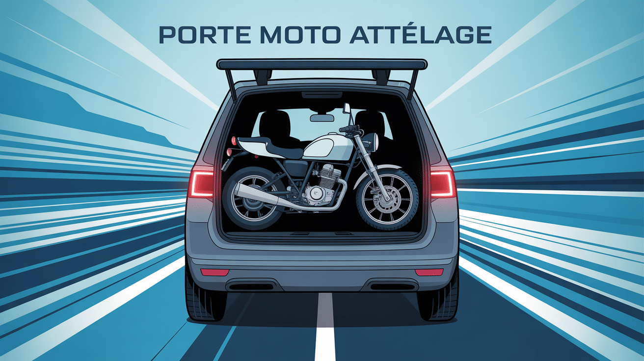 porte moto attelage sécurisé sur véhicule