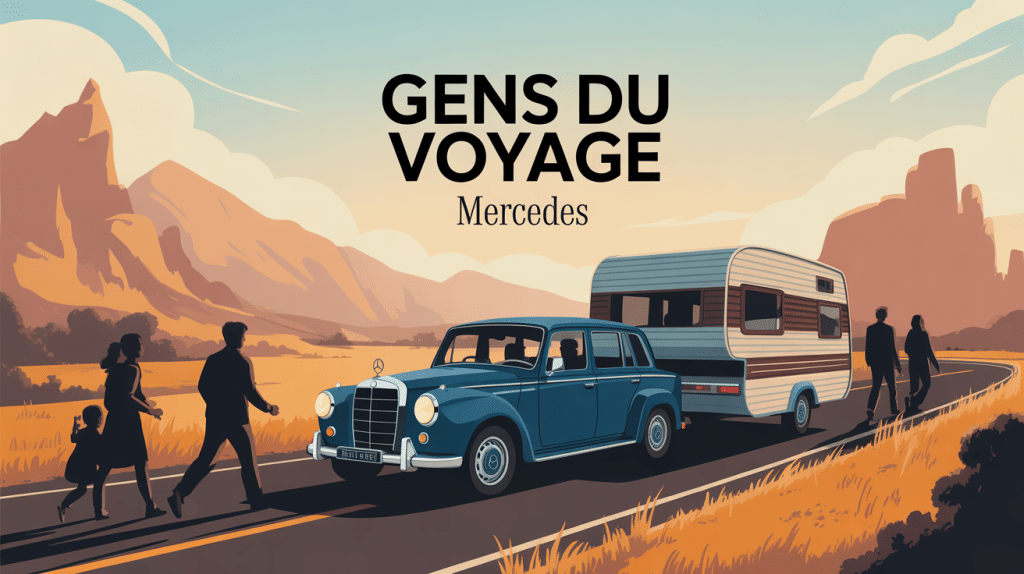 pourquoi les gens du voyage roulent en mercedes illustration peinture caravane