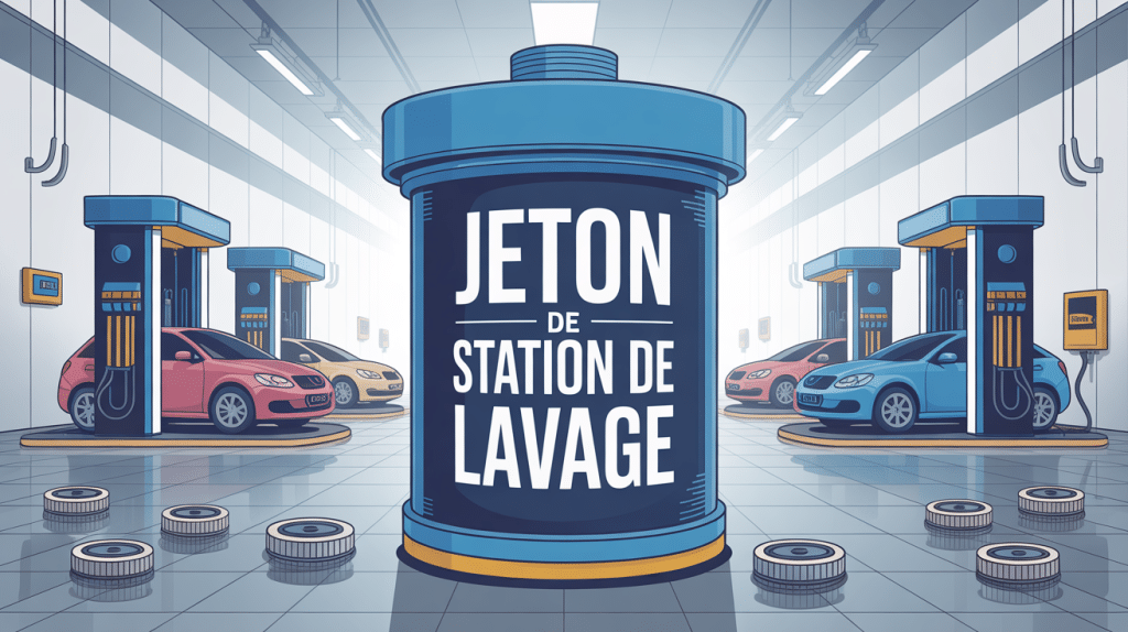 illustration moderne de jeton pour quelle station de lavage