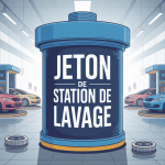illustration moderne de jeton pour quelle station de lavage
