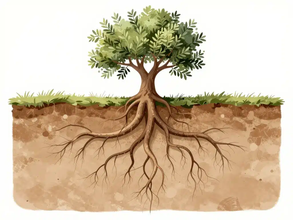 racine d olivier système racinaire arbre sol