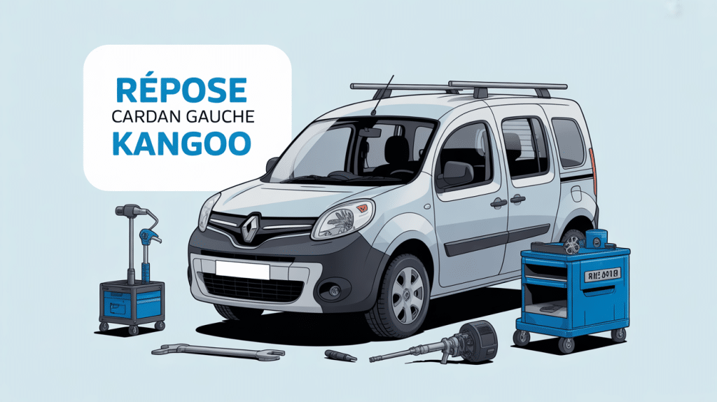 illustration repose cardan gauche kangoo et outils