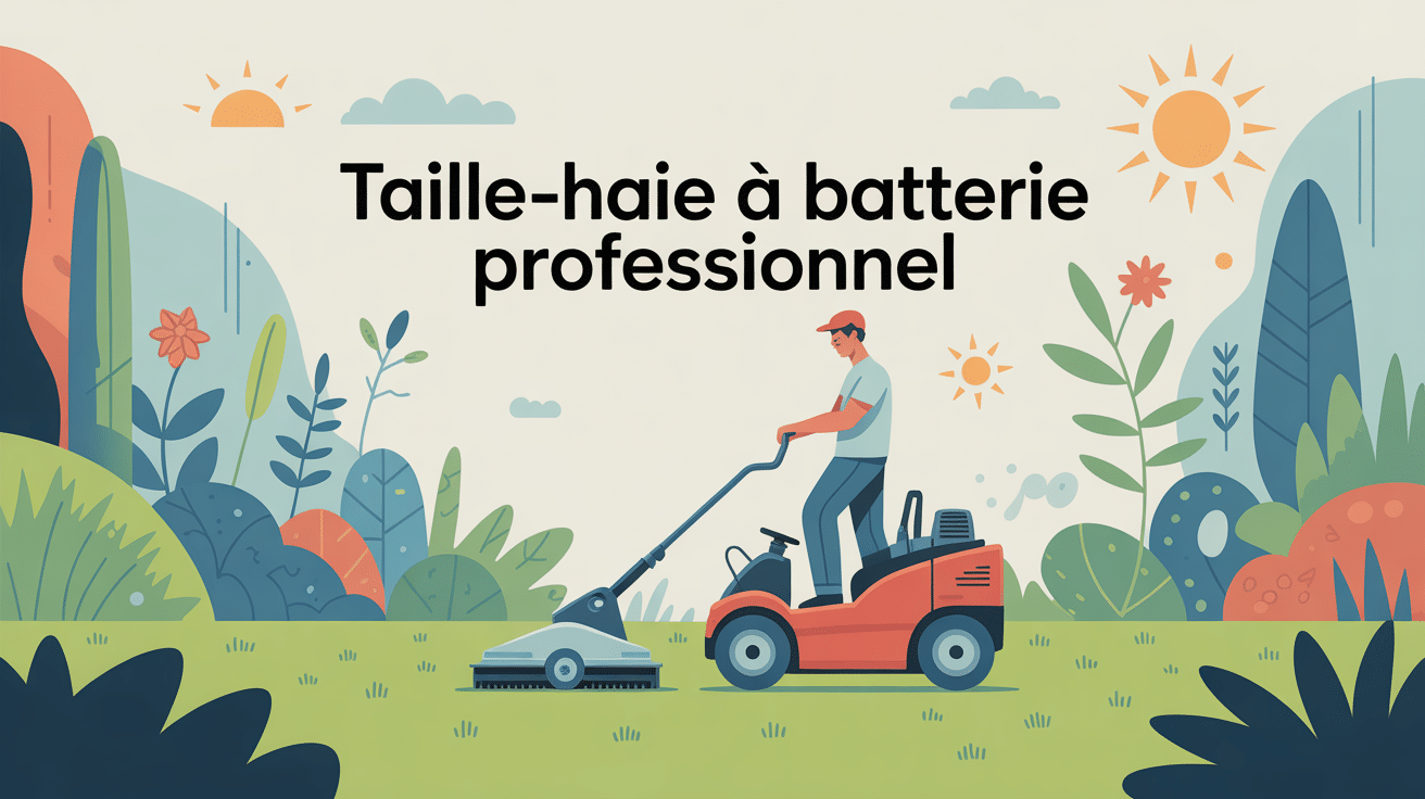 taille haie à batterie professionnel en action dans un jardin