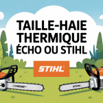 illustration taille haie thermique echo ou stihl jardin