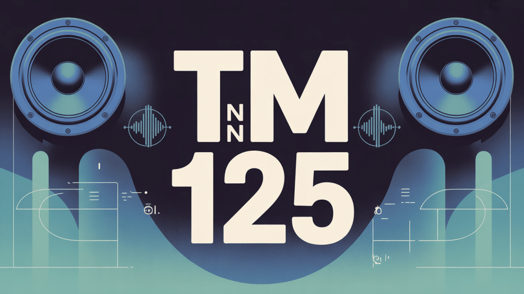 illustration tm en 125 avec enceintes et courbes audio