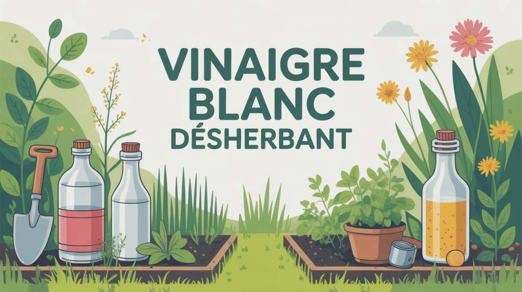 vinaigre blanc désherbant interdit illustration pédagogique jardin