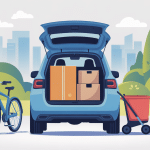 Voiture siège rabattable plancher plat avec chargement vélo carton poussette