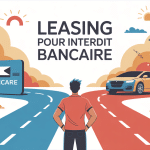 illustration voitures leasing pour interdit bancaire deux routes