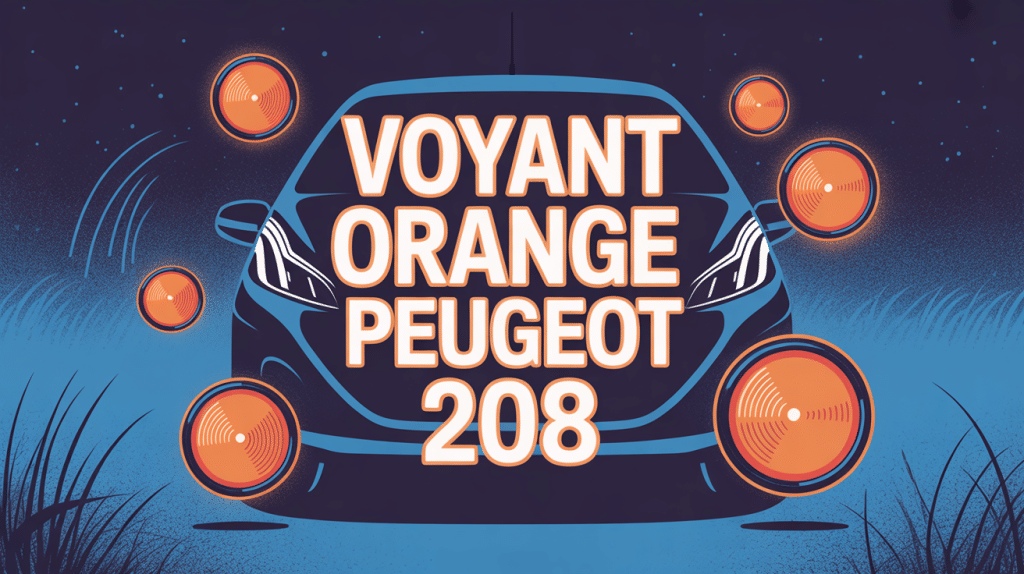 Tableau de bord Peugeot 208 avec voyants orange