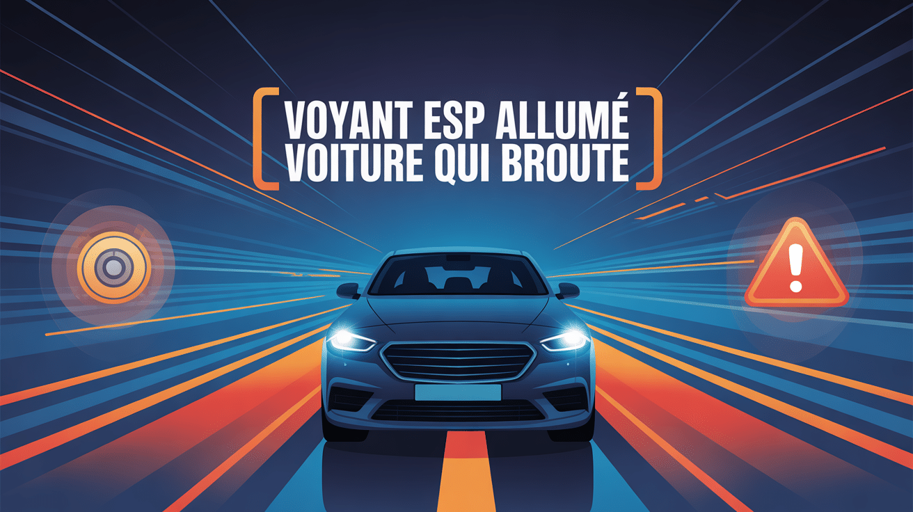 illustration voyant esp allumé et voiture qui broute sécurité