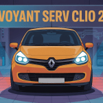 Illustration voyant serv clio 2 tableau de bord orange