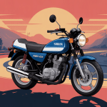 yamaha rd 125 lc sur route rétro, ambiance collection passion