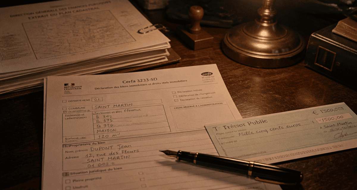 3233 cerfa formulaire sur bureau administratif