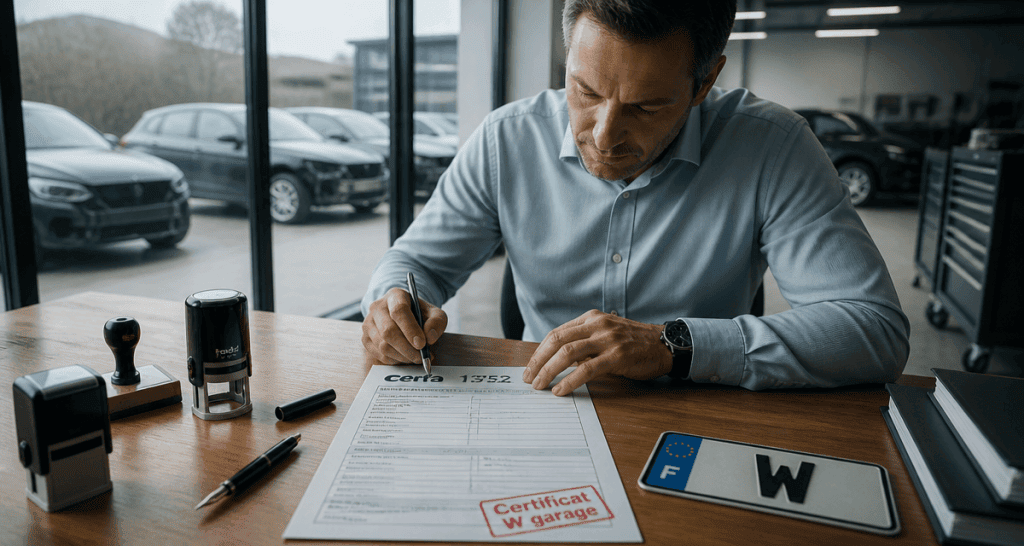 cerfa 13752 formulaire certificat W garage