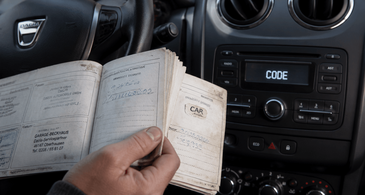 code autoradio dacia duster carnet entretien main