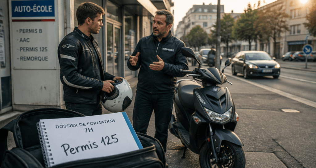 conduire sans permis 125 jeune homme formation