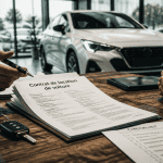 contrat de location de voiture sur table agence