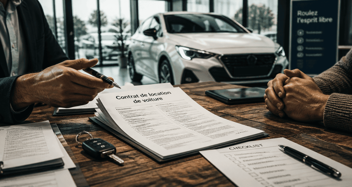 contrat de location de voiture sur table agence