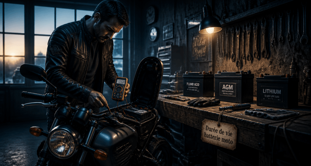 durée de vie batterie moto contrôle garage