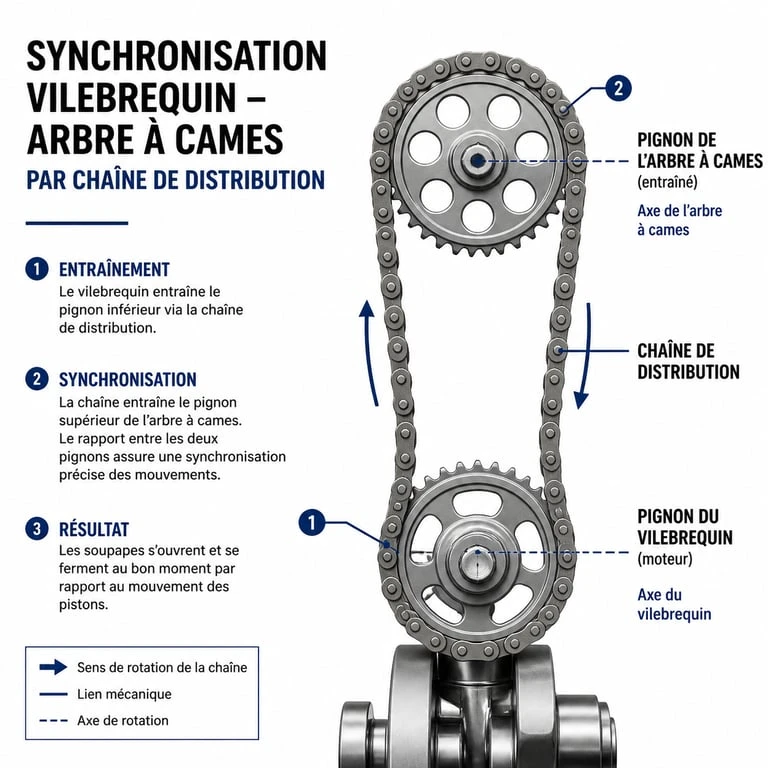 Schéma de fonctionnement d'une chaîne de distribution décalée