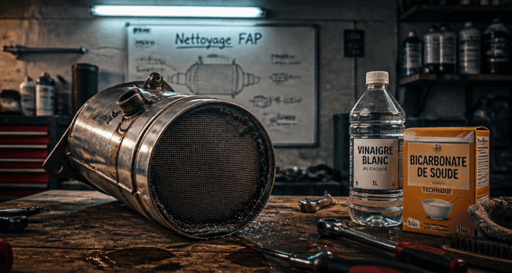 nettoyer le fap sur établi de garage