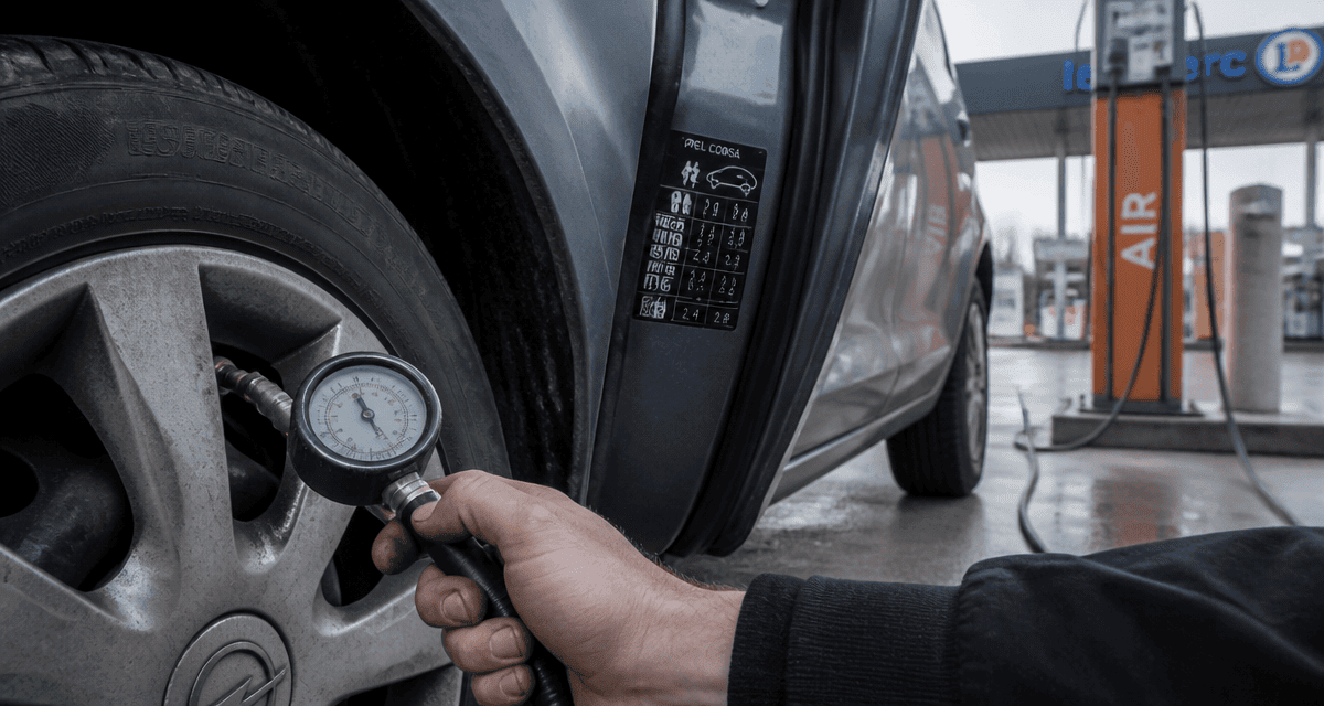 opel corsa pression pneu manomètre station-service