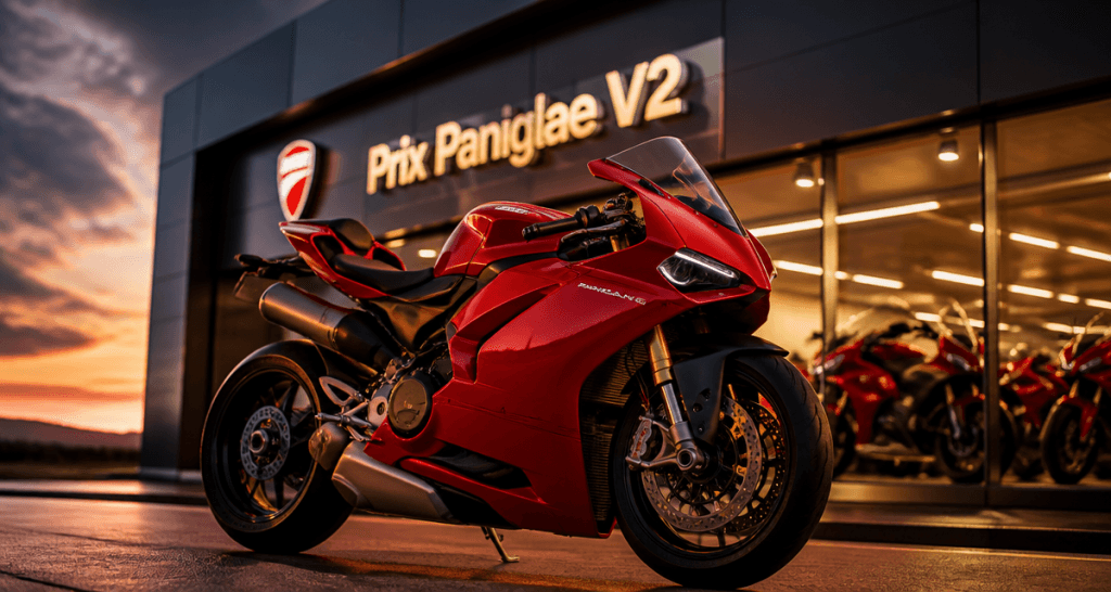 panigale v2 prix moto rouge devant concession